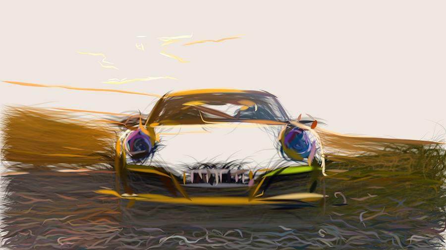 Porsche 911 Carrera T Drawing #6 Digital Art by CarsToon Concept