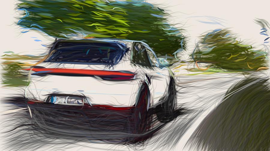Porsche Macan S Drawing #6 Digital Art by CarsToon Concept