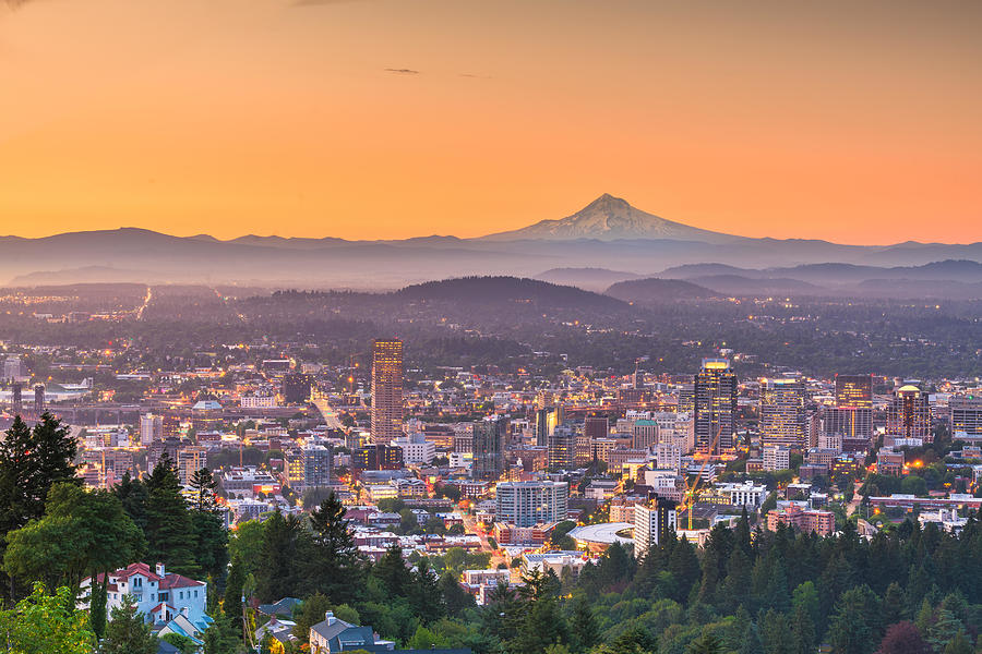Portland Photograph - Portland, Oregon, Usa Downtown Skyline #5 by Sean Pavone