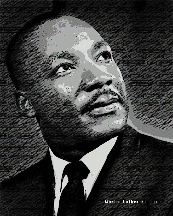 Portrait of Martin Luther King Jr. Mixed Media by Alain De Maximy - Pixels