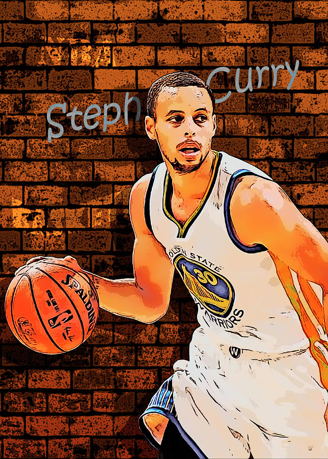 Portrait of Stephen Curry Digital Art by Nadezhda Zhuravleva