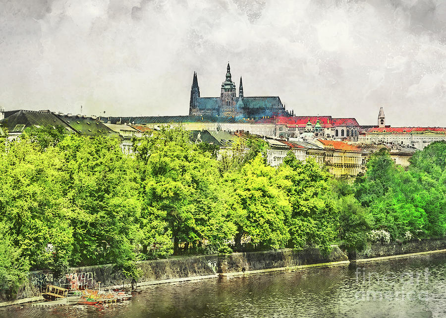 Praha city art #5 Digital Art by Justyna Jaszke JBJart