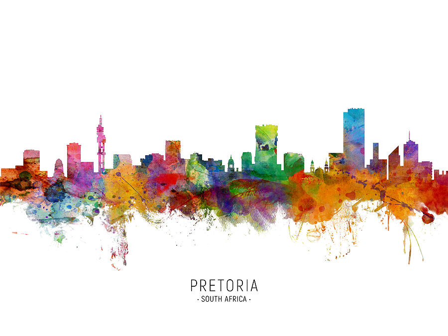 Pretoria South Africa Skyline #5 Digital Art by Michael Tompsett