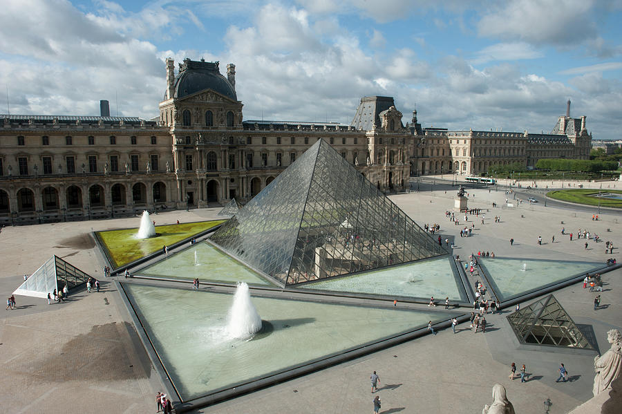 Pyramid In Front Of A Museum, Louvre #5 Photograph by Panoramic Images