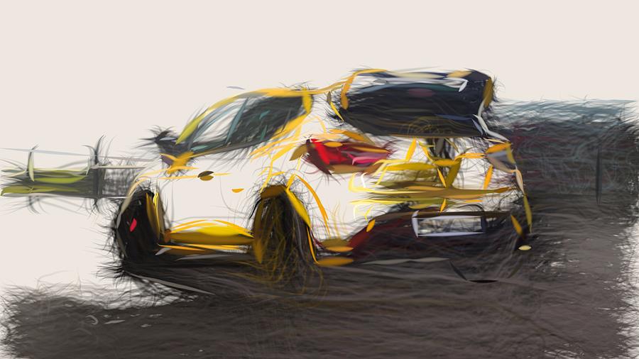 Renault Clio RS16 Draw #6 Digital Art by CarsToon Concept