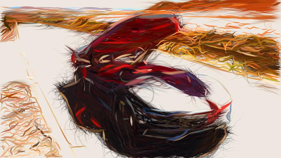 Renault Trezor Draw #6 Digital Art by CarsToon Concept