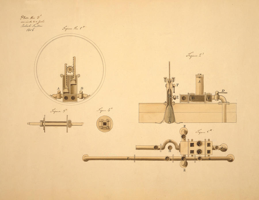 Robert Fulton, Submarine Design, 1806 #5 Photograph by Science Source