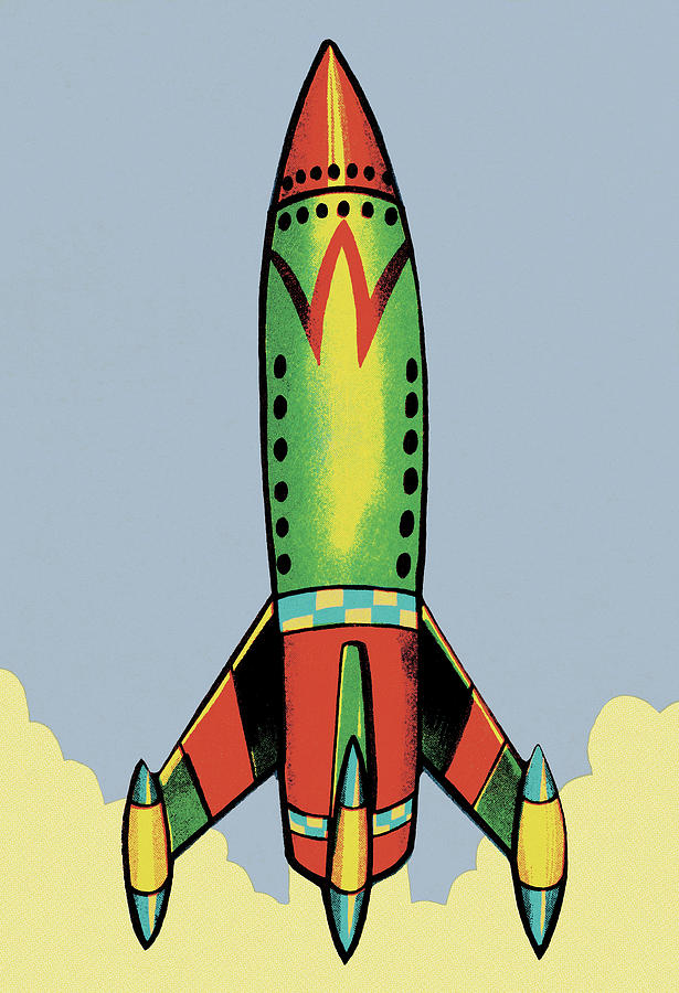 Colored page Rocket launch painted by cynthia