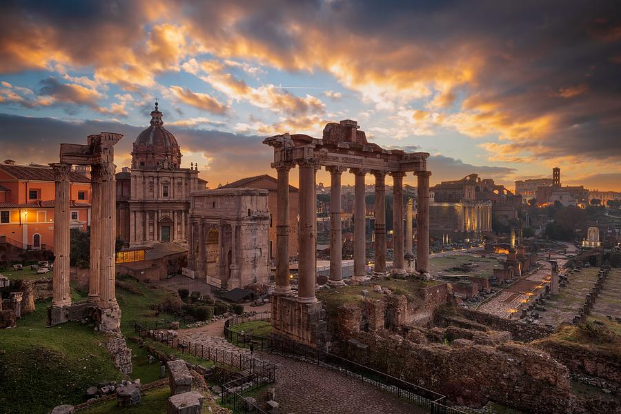 Architecture Photograph - Rome, Italy At The Historic Roman Forum #5 by Sean Pavone