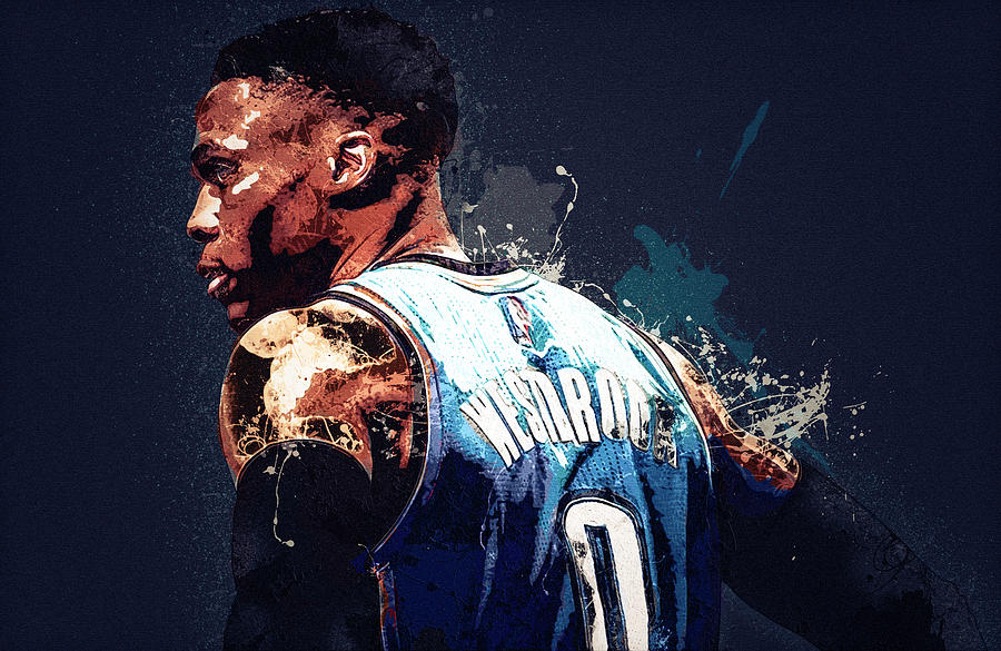 Russell Westbrook Digital Art by Nadezhda Zhuravleva