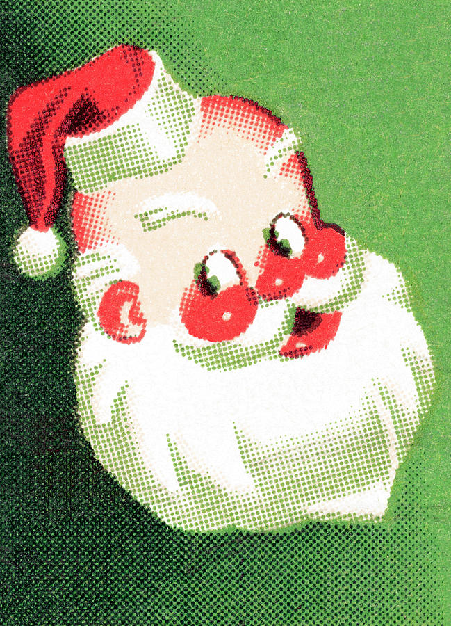 Christmas Drawing - Santa Claus #5 by CSA Images
