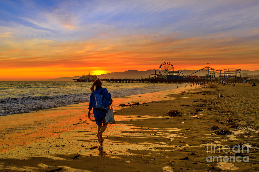 Santa Monica Pier sunset #5 Photograph by Benny Marty