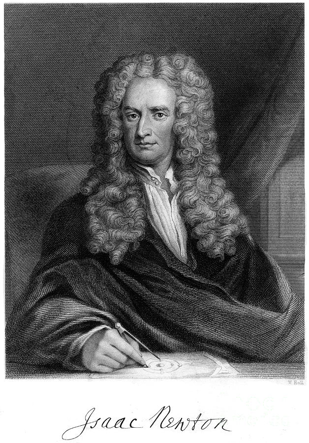 Sir Isaac Newton, English #5 Drawing by Print Collector