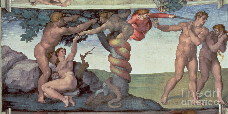 Sistine Chapel Ceiling Painting by Michelangelo Buonarroti