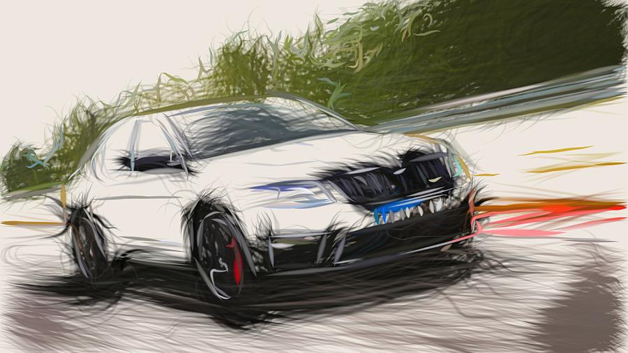 Skoda Octavia RS 230 Draw #5 Digital Art by CarsToon Concept