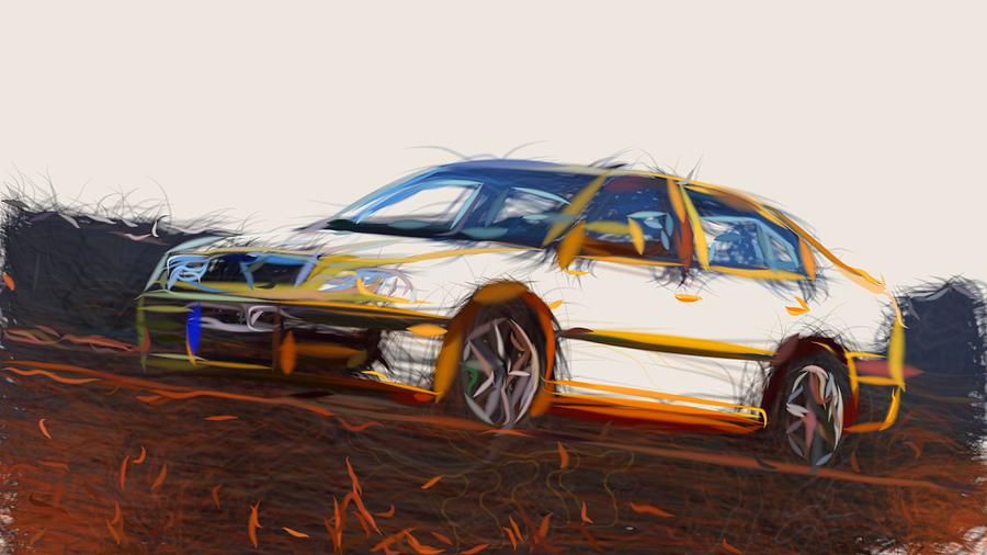 Skoda Octavia RS Draw #5 Digital Art by CarsToon Concept