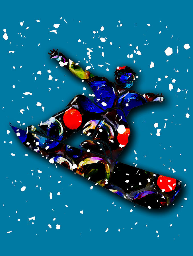 Snowboarding #5 Mixed Media by Marvin Blaine