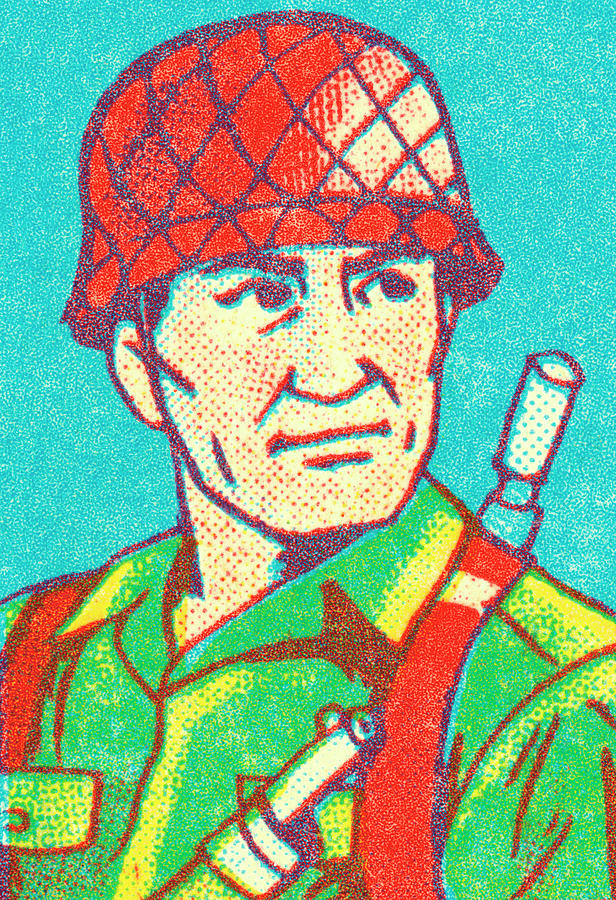 Vintage Drawing - Soldier #5 by CSA Images
