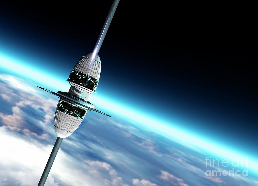 Space Elevator #5 Photograph by Victor Habbick Visions/science Photo Library