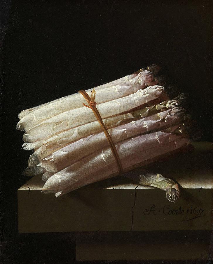 Still Life Painting - Still Life With Asparagus by Adriaen Coorte
