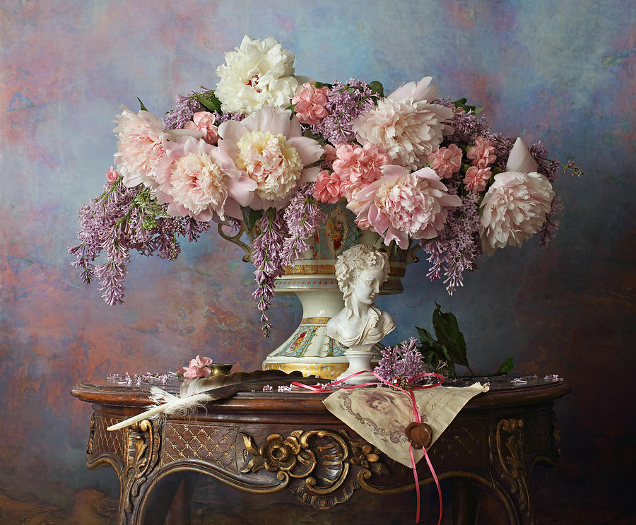 Still Life with Lilac and Peonies Painting