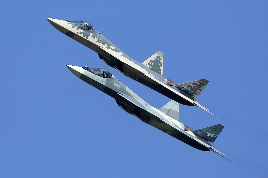Su-57 Jet Fighters Of The Russian Air #5 Photograph by Artyom Anikeev