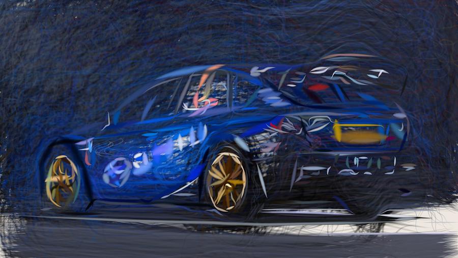 Subaru Impreza WRC Draw #5 Digital Art by CarsToon Concept