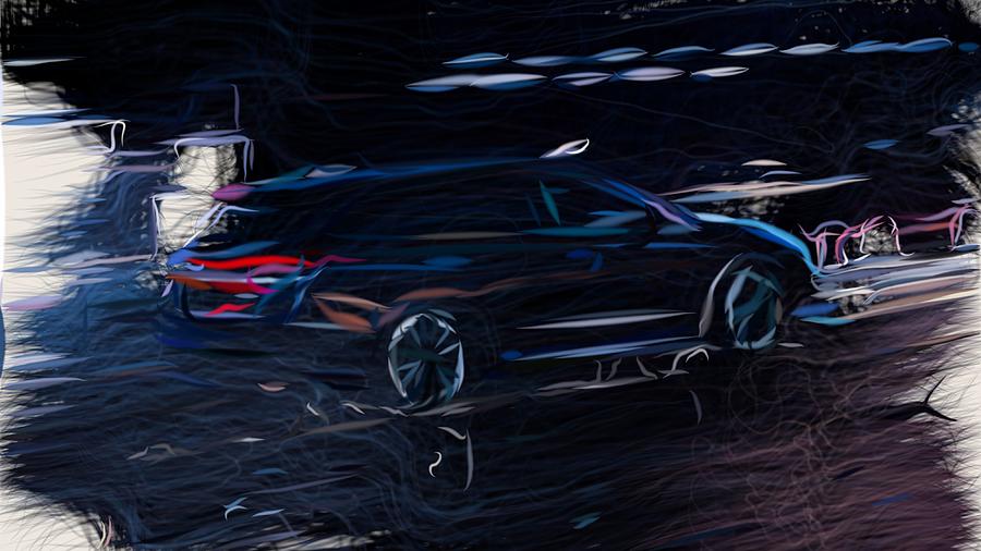 Subaru Levorg STI Sport Draw #6 Digital Art by CarsToon Concept