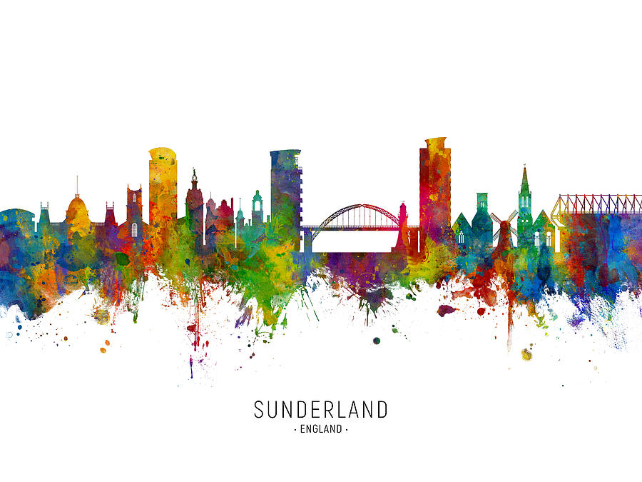 Sunderland England Skyline #5 Digital Art by Michael Tompsett