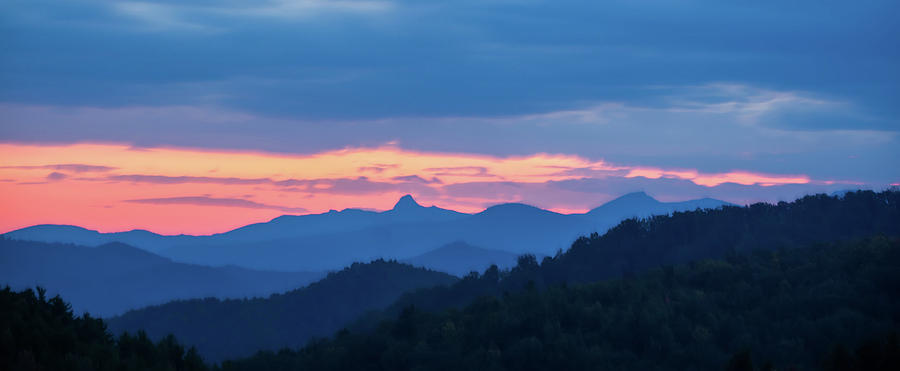 Sunset Over Peaks On Blue Ridge Mountains Layers Range #5 Photograph by Alex Grichenko