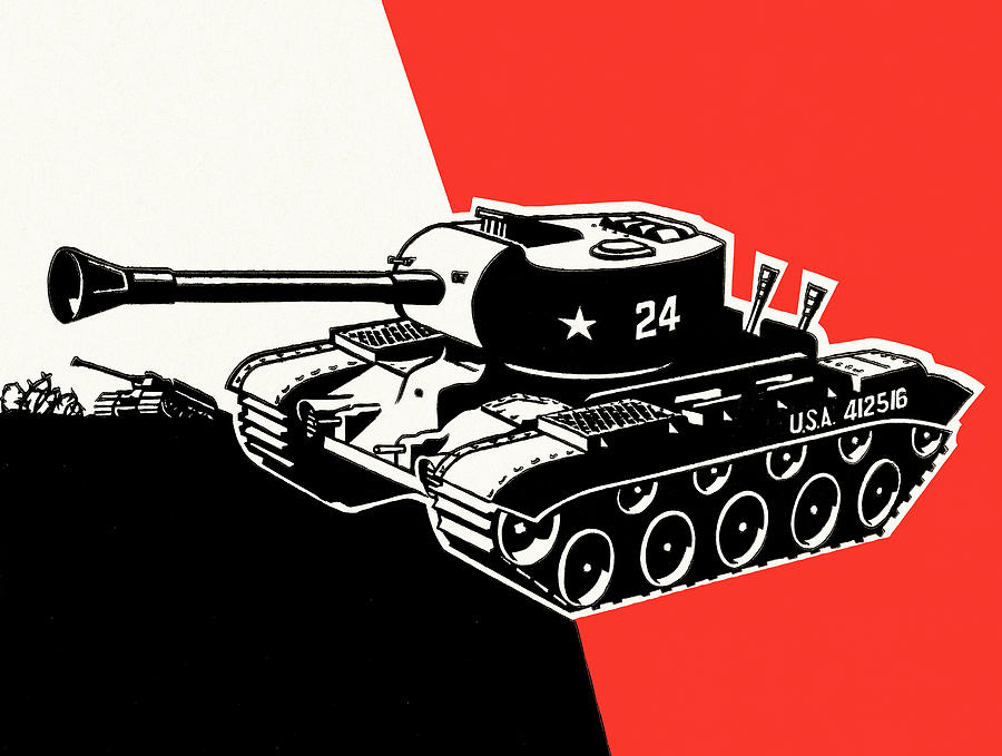 Vintage Drawing - Tank #5 by CSA Images