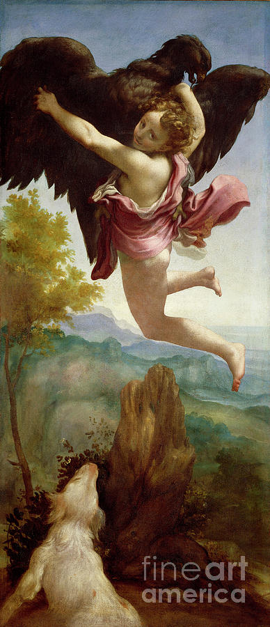 Correggio Painting - The Abduction Of Ganymede by Correggio