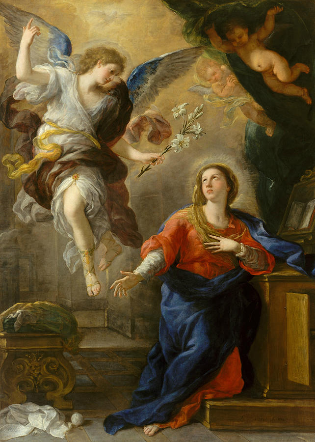 The Annunciation, from 1672 Painting by Luca Giordano