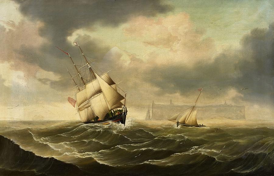 The Olbers at Sea near Helgoland #5 Painting by Carl Justus