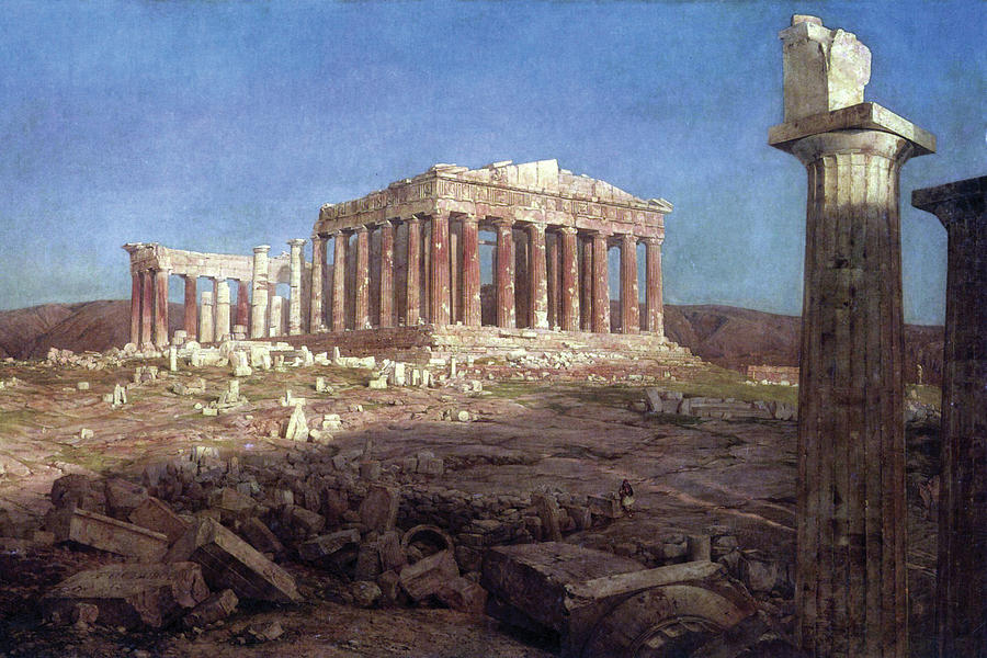 Greek Painting - The Parthenon #5 by Frederic Edwin Church