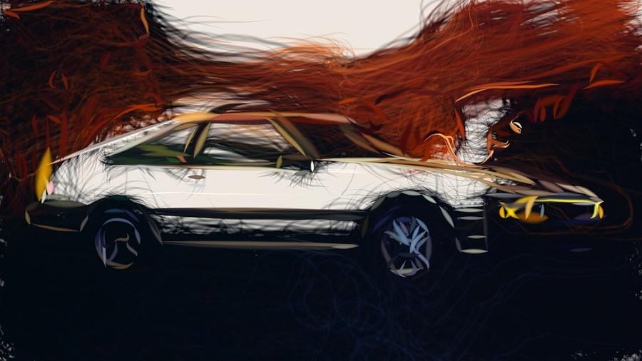 Toyota Celica Supra Draw #5 Digital Art by CarsToon Concept