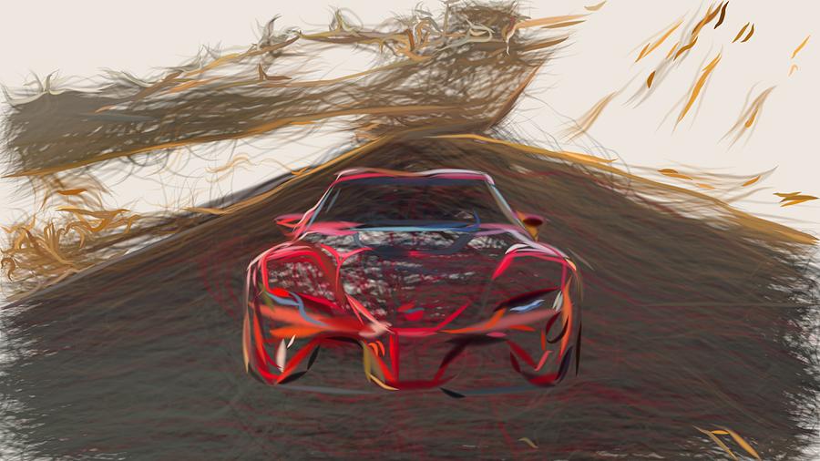 Toyota FT 1 Drawing #6 Digital Art by CarsToon Concept