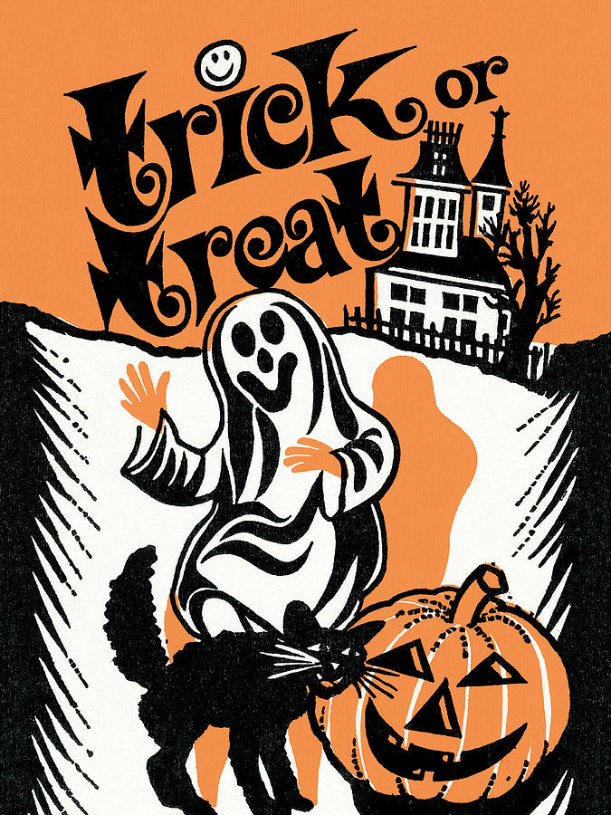 Halloween Drawing - Trick or treat #5 by CSA Images