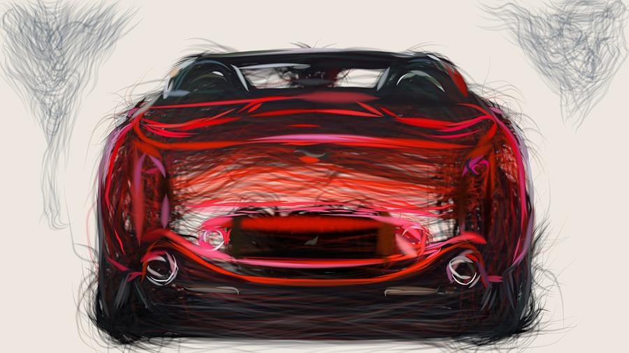TVR Tuscan S Draw #5 Digital Art by CarsToon Concept