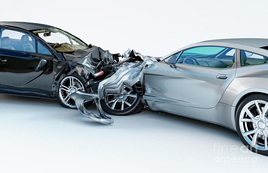 Two Cars Crashed In Accident #5 Photograph by Leonello Calvetti/science Photo Library