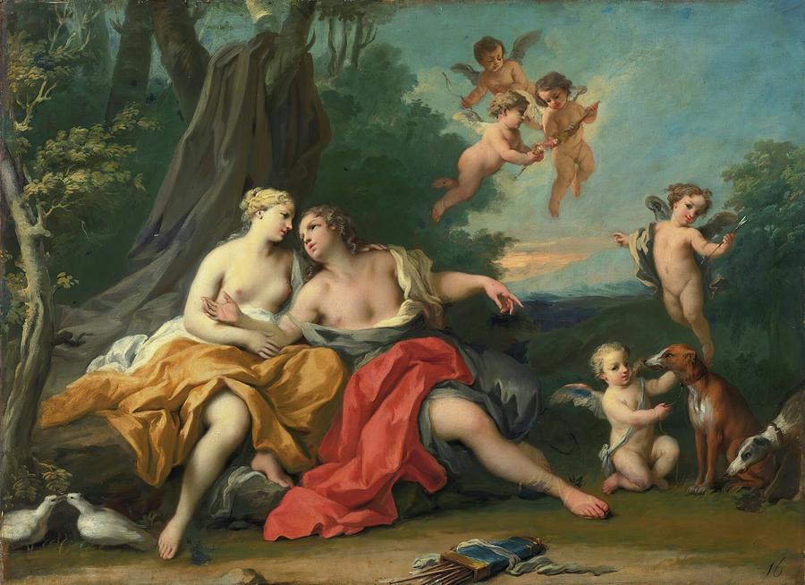 Jacopo Amigoni Painting - Venus And Adonis by Jacopo Amigoni