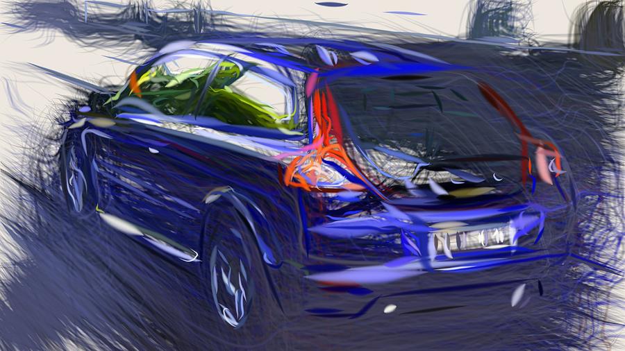 Volvo C30 Draw #5 Digital Art by CarsToon Concept