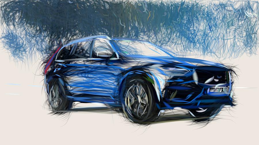 Volvo XC90 R Draw #5 Digital Art by CarsToon Concept