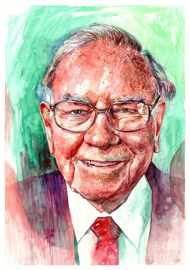 Omaha Painting - Warren Buffett Portrait #5 by Suzann Sines