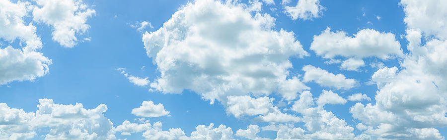 Summer Photograph - White Clouds Cumulus On Blue Sky #5 by Panoramic Images
