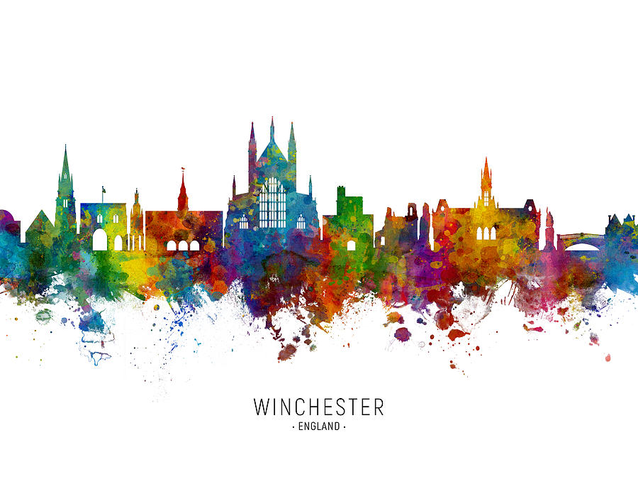 Winchester England Skyline #5 Digital Art by Michael Tompsett