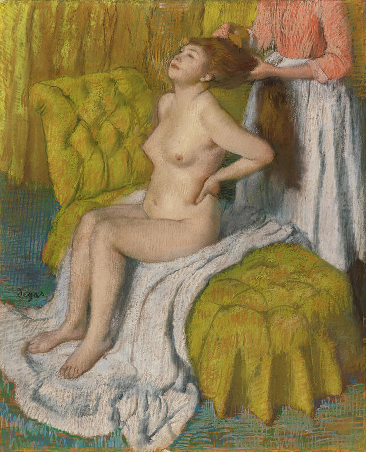 Edgar Degas Painting - Woman Having Her Hair Combed. #5 by Edgar Degas