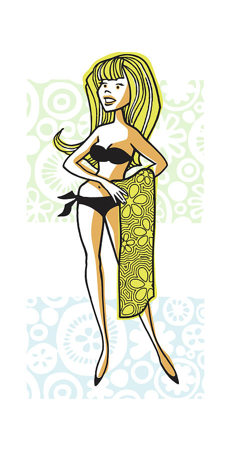 Summer Drawing - Woman in Bikini #5 by CSA Images