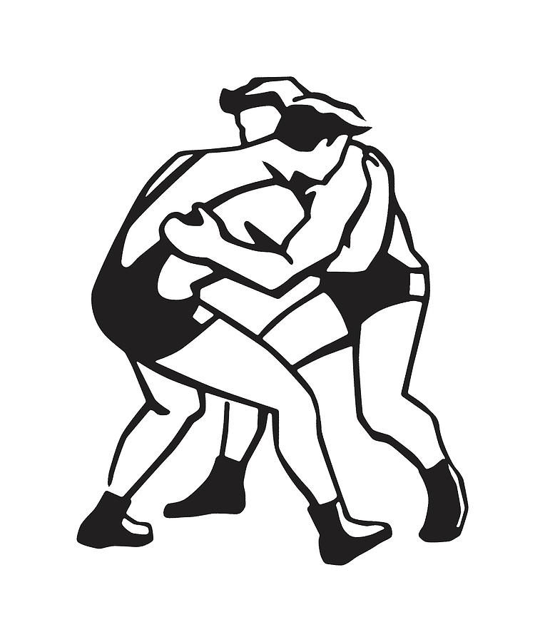 Wrestlers Drawing by CSA Images - Fine Art America