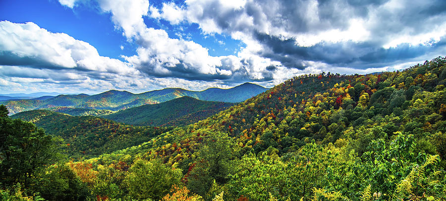Blue Ridge And Smoky Mountains Changing Color In Fall #50 Photograph by Alex Grichenko